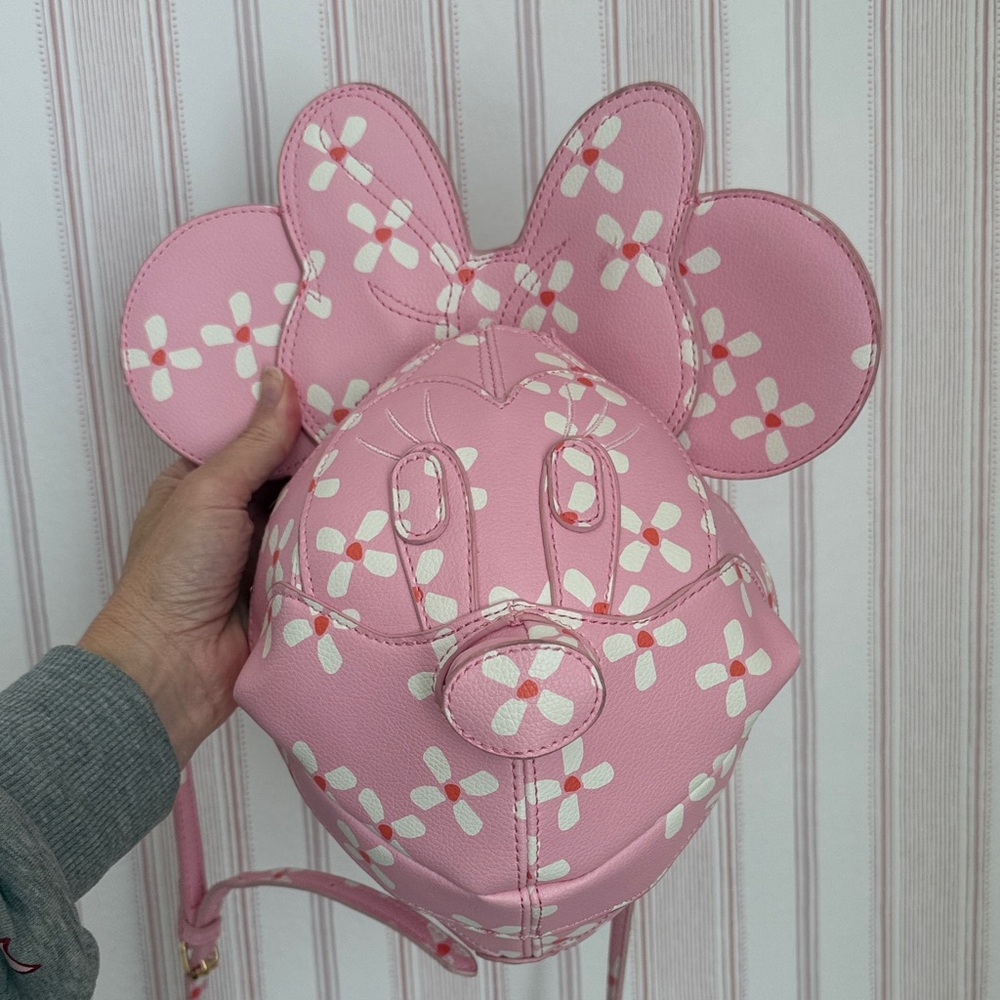Pink Floral Minnie Mouse face bag Disney
